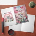 thumbnail image 3 of Hello Valentine’s Day Maltese Flower Crown Romantic Pink Floral 5x7in Folded Greeting Card Maltese Dog Lover Gifts Idea Single Note Card with Envelope - 00031, 3 of 5