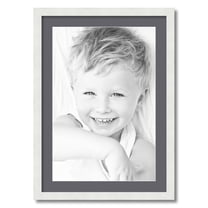 ArtToFrames 20x28 Matted Picture Frame with 16x24 Single Mat Photo Opening Framed in 1.25 Satin White Frame and 2 Mountain Grey Mat (FWM-3966-20x28)
