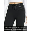 thumbnail image 5 of BALEAF Women's Fleece Lined Pants Winter Thermal Warm Hiking Yoga Pants with Zipper Pockets Bootcut High Waist Flare Leggings Black L, 5 of 7
