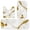 White and Gold Marble Pattern-1, variant on White and Gold Marble Pattern Bathroom Rug Set 3 Piece,Non-Slip Bath Mat Set with U-Shaped Contour and Runner Soft Absorbent Washable