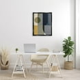 thumbnail image 2 of Distinct Geometric Layered Shapes Abstract Graphic Art Jet Black Framed Art Print Wall Art, 2 of 6