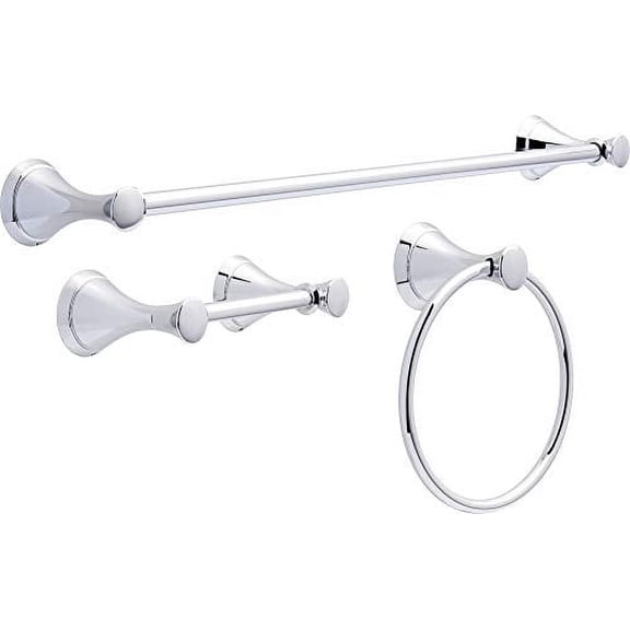 Delta Faucet CLL63-PC Carlisle 3 Piece Bath Hardware Kit, Polished Chrome