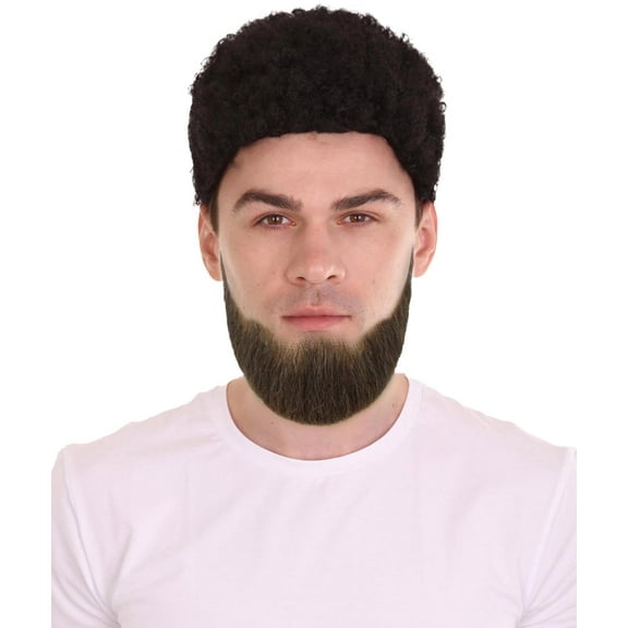 HPO Men's Spade Synthetic Hair Full Beard | Facial Hair | Mixed Grey Brown