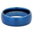 thumbnail image 3 of Metals Jewelry Unisex Adult Blue Tungsten Carbide 8mm Wedding Band Brushed Finish Comfort Fit Ring Size 8.5, 3 of 6