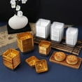 thumbnail image 5 of 100pcs Square Moon Cake Trays Mooncake Packaging Box Without Cover Food Container Holder Gold Plastic Cake Box for Cookie, 5 of 7