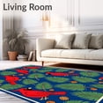 thumbnail image 2 of ODIKA 3'x5' Machine Washable Non-Slip Area Rug, Winter Cardinal Pine Branch Decorative Floor High Traffic Rug with Pad, Red, 505537, 2 of 8