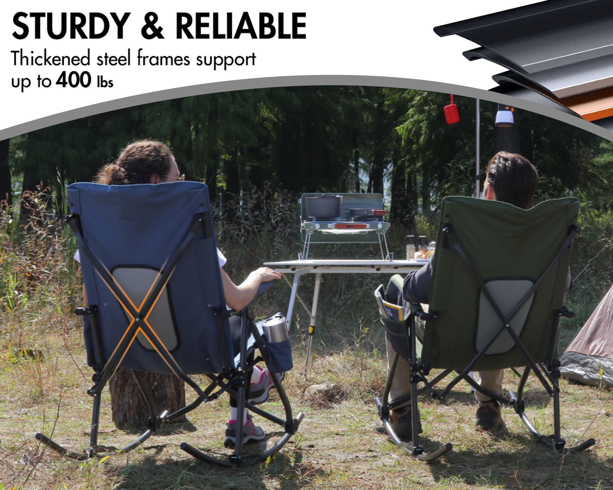 Portal Folding Camping Rocking Chair, 400 lbs photo 8