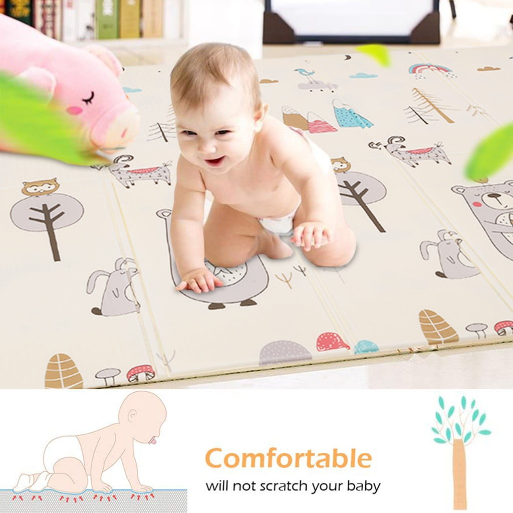 Snorda Foldable Play Mat Large Tummy Timing Folding Reversible Baby Mats For Playroom Walmart Com