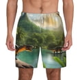 thumbnail image 2 of Goofa Lake Forest Dinosaur Printed Men's Swim Trunks Board Shorts Quick Dry Mens Swimming Trunks with Compression Liner,Breathable Fit Hawaii Beach Shorts-Small, 2 of 9