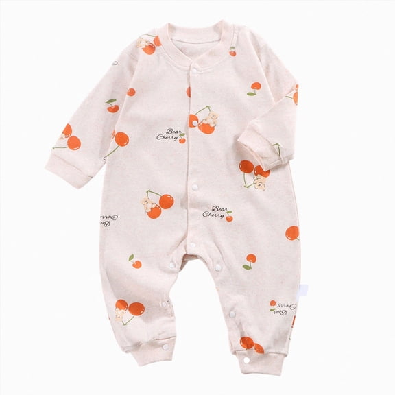 CAUYDY Baby Girls Sleepers Newborn Clothes 3 6 9 Months 1T 2T Fall Winter Preemie Long Sleeve Romper Infant Girl Comfy Pajamas Toddler Loungewear Sizes 0-3 Months,Orange