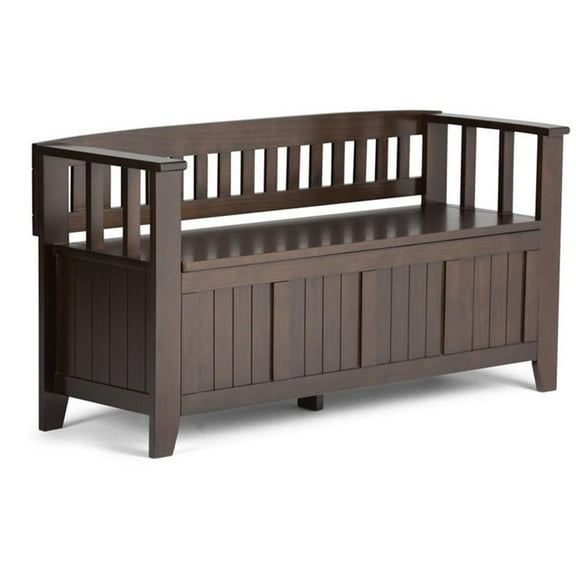 Trent Home Wood 48" Transitional Entryway Bench in Brunette Brown