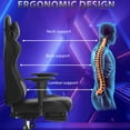 thumbnail image 4 of PayLessHere Racing Gaming Chair Office, PU Leather Lumbar Support, Massage Office Chair , Black, 4 of 7