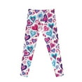 thumbnail image 7 of COEQINE Girls Leggings High Waist Stretch Yoga Pants Soft Tummy Control Sport Legging, for 8-9 Years Kids Girls for Valentines Day, Blue Pink Heart, 7 of 7