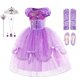 thumbnail image 1 of Vestido de Princesa Sofía para niñas, manga abullonada de fantasía, vestidos de fiesta con cuentas florales, disfraz de Princesa Sofía para Halloween Fivean unisex, 1 of 2