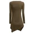 thumbnail image 3 of Doublju Womens Long Sleeve V-Neck Tunic Handkerchief Longline Tunic T-Shirt Dress, 3 of 3