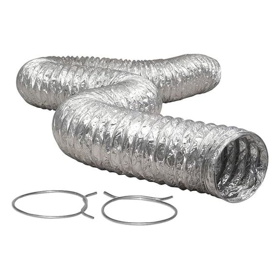 BTD48TC Proflex 4" x 8' UL2158 Dryer Transition Duct with 2 Tension Clamps