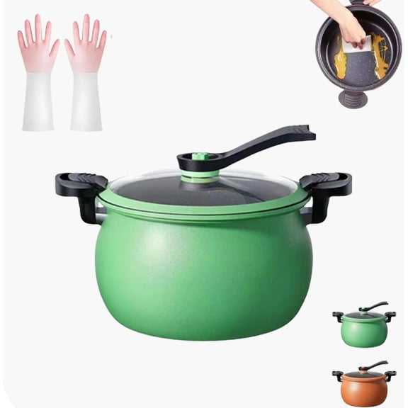 New Multifunctional Large Capacity Non-stick Pressure Cooker,Pressure Cooker 8 Qt, Visible Transparent Glass Cover, Anti-Scalding Handle, For Culinary Styles, for Family Meals, Soups, Stews, and More