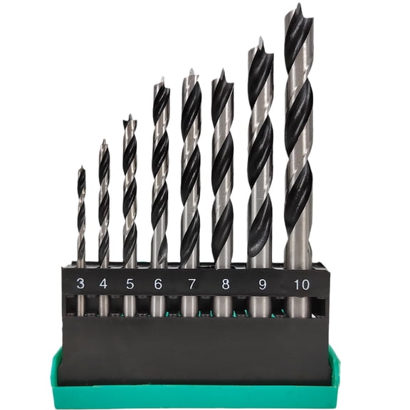 Hymnorq Drill Bits Brad Point Twist High Carbon Steel for Wood 8-Piece 3-10mm Metric