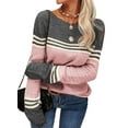 thumbnail image 4 of Sherrylily Women Autumn Winter Colorblock Pullover Sweaters Striped Slim Knitwear, 4 of 5