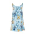 thumbnail image 4 of Viikei Women Dress Summer Maxi Dresses,Women's Sleeveless Round Neck Printed Casual Daily Beach Medium Style Dress Blue L, 4 of 5