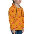 thumbnail image 3 of Salouo Red Crab Pattern Hoodie Sweatshirt for Youth, Fall Pullover Hoodie Sweatshirt Long-Sleeve Pullover Hooded Sweatshirt-Medium, 3 of 6