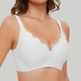 thumbnail image 2 of Wavy Wireless V Neck Bras For Women No Underwire Padded Bralettes Adjustable Straps Bra With Bra Extender, 2 of 4