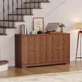 thumbnail image 4 of PYY 72" Kitchen Pantry Cabinet with Hutch, Farmhouse White Coffee Bar Cabinet with Glass Doors and Storage Drawers, Freestanding Microwave Stand Buffet Sideboard Tall Storage Cupboard for Dining Room, 4 of 11