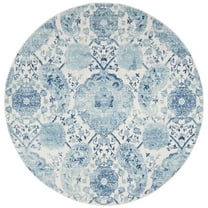 SAFAVIEH Madison Hope Floral Paisley Area Rug, Cream/Turquoise, 3' x 3' Round