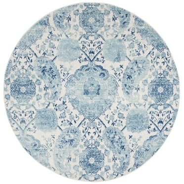 SAFAVIEH Madison Hope Floral Paisley Area Rug, Cream/Turquoise, 3' x 3' Round