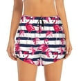 thumbnail image 4 of Lsque Flamingos Printed Women's Running Shorts with Liner Pockets,Elastic Quick Dry Workout Athletic Gym Yoga Shorts,Womens High Waist Shorts-Small, 4 of 9