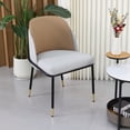 thumbnail image 4 of Wisfor Set of 2 Wider Dining Chairs Soft Sponge Filling PU Leathered Kitchen Chairs,Colour Light Khaki & Off-White Grey, 4 of 15