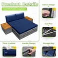 thumbnail image 6 of Homall Powder-Coated Alloy Steel Outdoor Daybed with Storage, Dark Blue, 6 of 8