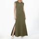 thumbnail image 2 of 2025 Vestido largo sin mangas con abertura para mujer: vestido camisero informal y holgado con bolsillos laterales, cuello redondo, tejido ligero, ideal para el verano, tallas S-XXL, 2 of 4