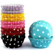 Rainbow Mini Polka Dots Cupcake Liners 300 Pcs, No Smell, Food Grade & Grease-Proof Baking Cups Paper