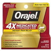 Orajel 4x Medicated Toothache & Gum Instant Pain Reliever 0.33 oz, 6-Pack