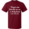 thumbnail image 2 of OXI T-Shirt - People Tolerate Me, Basic Casual T-Shirt for Men's and Women Fleece T-Shirt Short Sleeve - Cardinal Red Small, 2 of 3