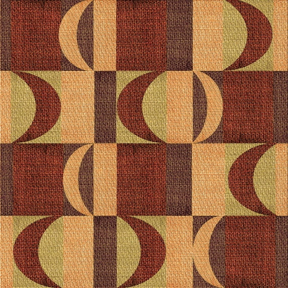 Ahgly Company Indoor Square Patterned Carrot Orange Area Rugs, 7' Square