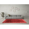 thumbnail image 3 of Ahgly Company Indoor Round Abstract Red Contemporary Area Rugs, 3' Round, 3 of 4
