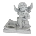 thumbnail image 3 of Figura de querubín para portavelas de té, estatua conmemorativa de repisa de velas, candelabro de ángel para gabinete, bautizo, cena, hotel, Pascua, 3 of 7