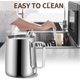 thumbnail image 4 of Jarra de leche de acero inoxidable de 350 ml/600 ml/900 ml (12 oz/20 oz/32 oz) para espumador de leche de café, capuchino y café con leche (plateada, 20 oz/600 ml), 4 of 5