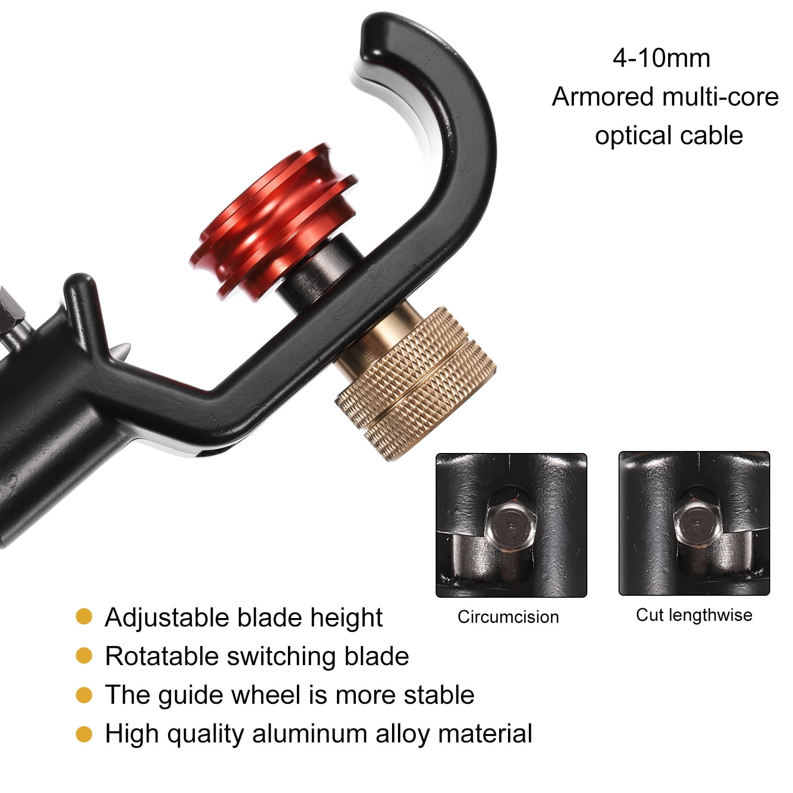 Wire Stripper Coax Cable Jacket Slitting Tool for Technician Armored 4-10MM Fiber Optic Cable Stripper Round Cable