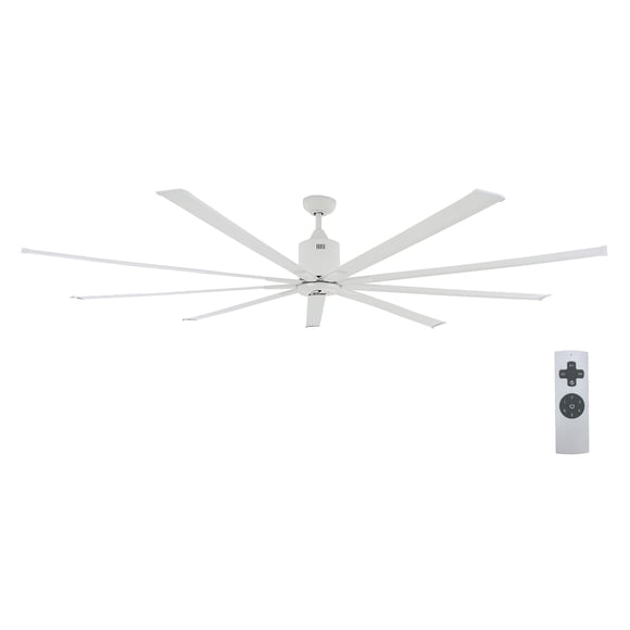 iLIVING HVLS Big Ceiling Fan with IR Remote, High Volume Low Speed Fan, Reversible (88-Inch / 11839 CFM), White