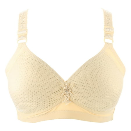 

JGGSPWM Women Fashion Printed Bra Wire Free Underwear One-Piece Bra Everyday Underwear Beige 80
