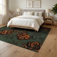 thumbnail image 3 of ODIKA Battle Motif Martial Scroll Folk Versus Striped Tibetan Tiger Snake Playful Foldable Easy Care for Queen Size Bedroom, Under Bed, Master, 3 of 7