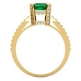 thumbnail image 4 of 2.45 ct Emerald Cut Simulated Emerald Solitaire with Simulated Diamond Accents 18K Yellow Gold Womens Engagement Ring, 4 of 5