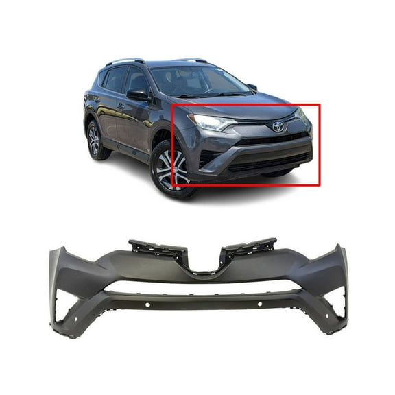 DCP Front Bumper Cover For 2016-2018 Toyota RAV4 W/Park Holes Primed TO1014103