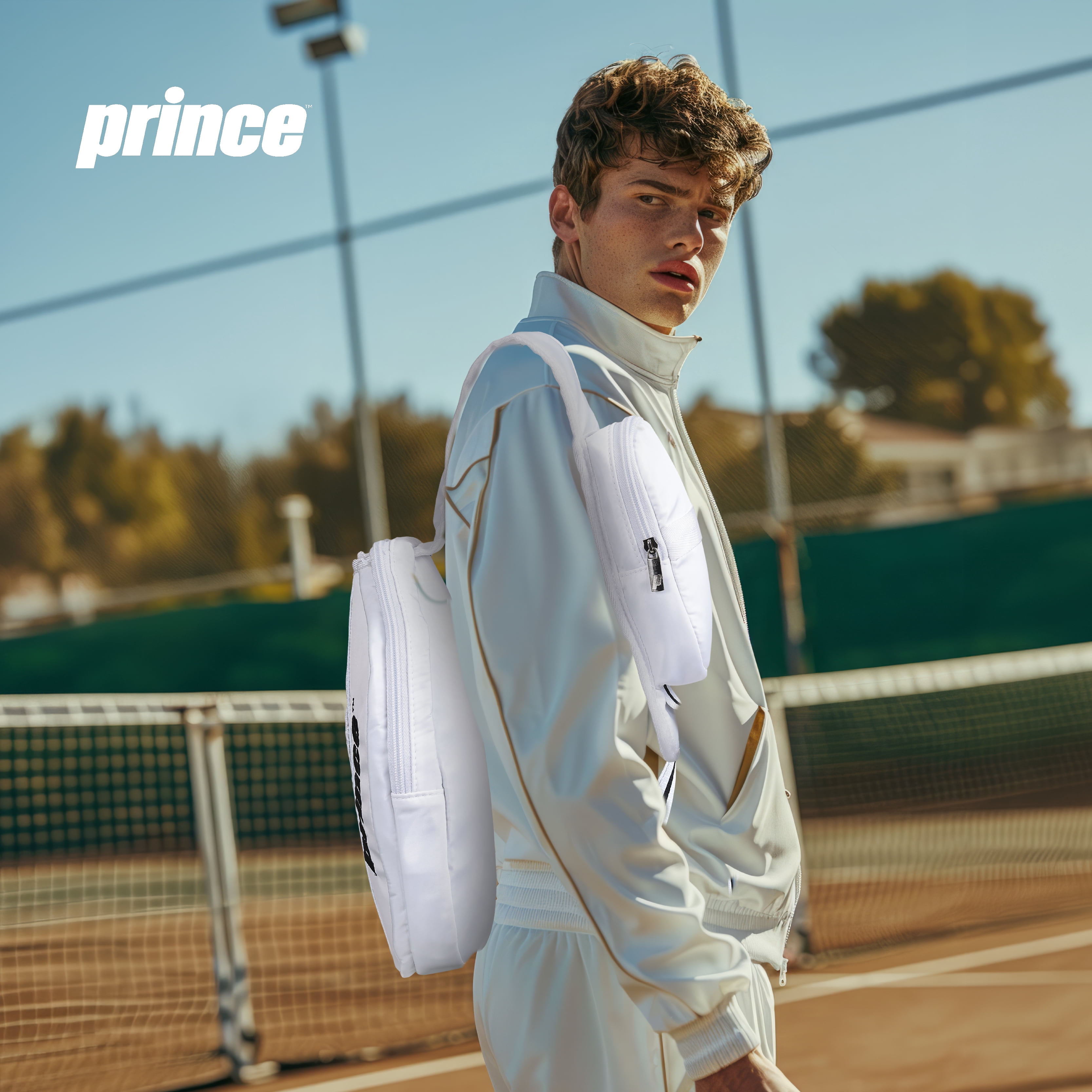 Prince Cross Body Paddle Bag, White– Lightweight Sling Pickle ball & Paddle Sports Bag