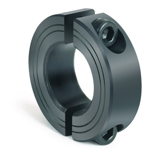 Climax Metal M2C-10 Steel Two-Piece Clamping Collar, Metric, Black Oxide Plating, 10mm Bore Size, 24mm OD, With M3 x 10 Set Screw