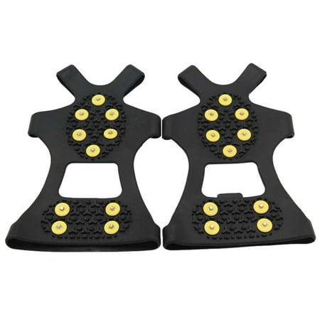 

Goxfaca Snow Cleats | Ice Cleats for Shoes and Boots with 10 Tooth | Universal Anti Slip Rubber Grips Spikes Ice Cleats Snow Grips Ice Fishing Gear for Shoes
