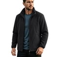 thumbnail image 2 of Men's Winter Jacket Solid Color Long Sleeved Stand Up Collar Zipper Pocket Casual Warm Jacket Black XS, 2 of 9
